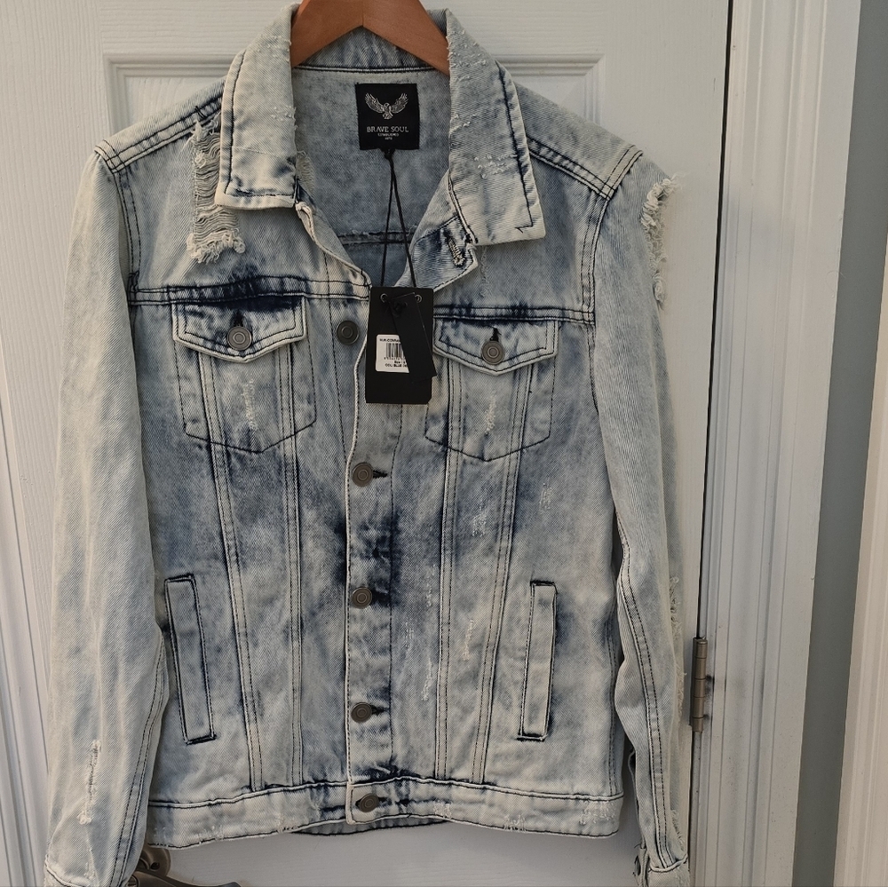 Brave Soul Unisex Jacket, NWT, Embroidered Back, Size Men's S/ Women's M, (0718) - Picture 2 of 15
